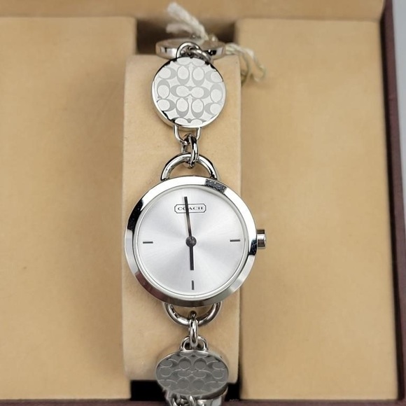NWT Coach Silver Tone Wrist Watch New in Box!! - Picture 1 of 4